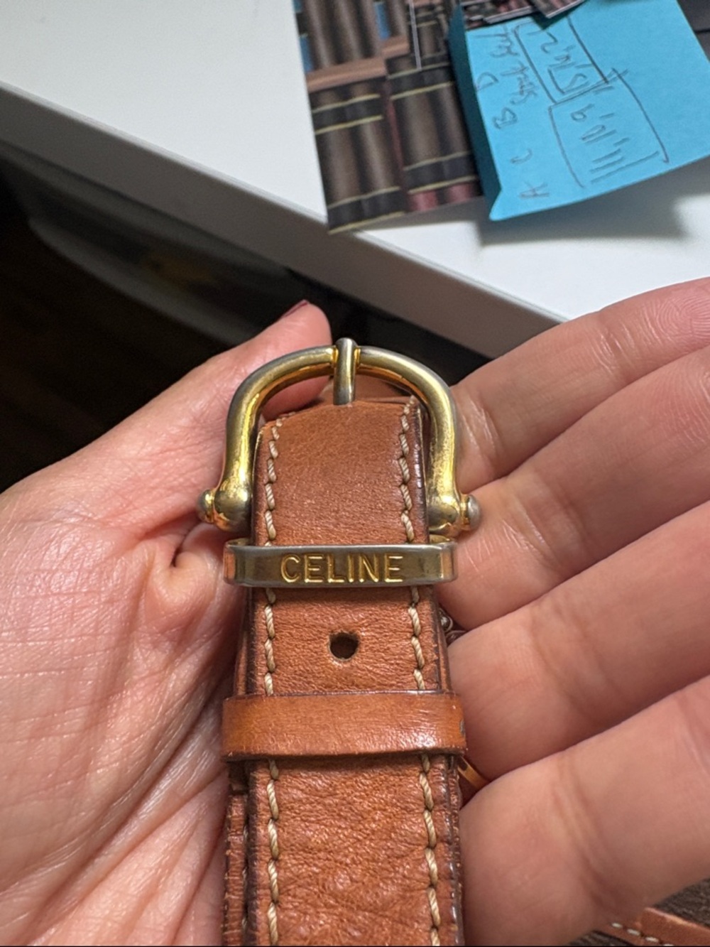 Celine Brown Leather Crossbody Bag with Ring Hardware - Picture 9 of 9